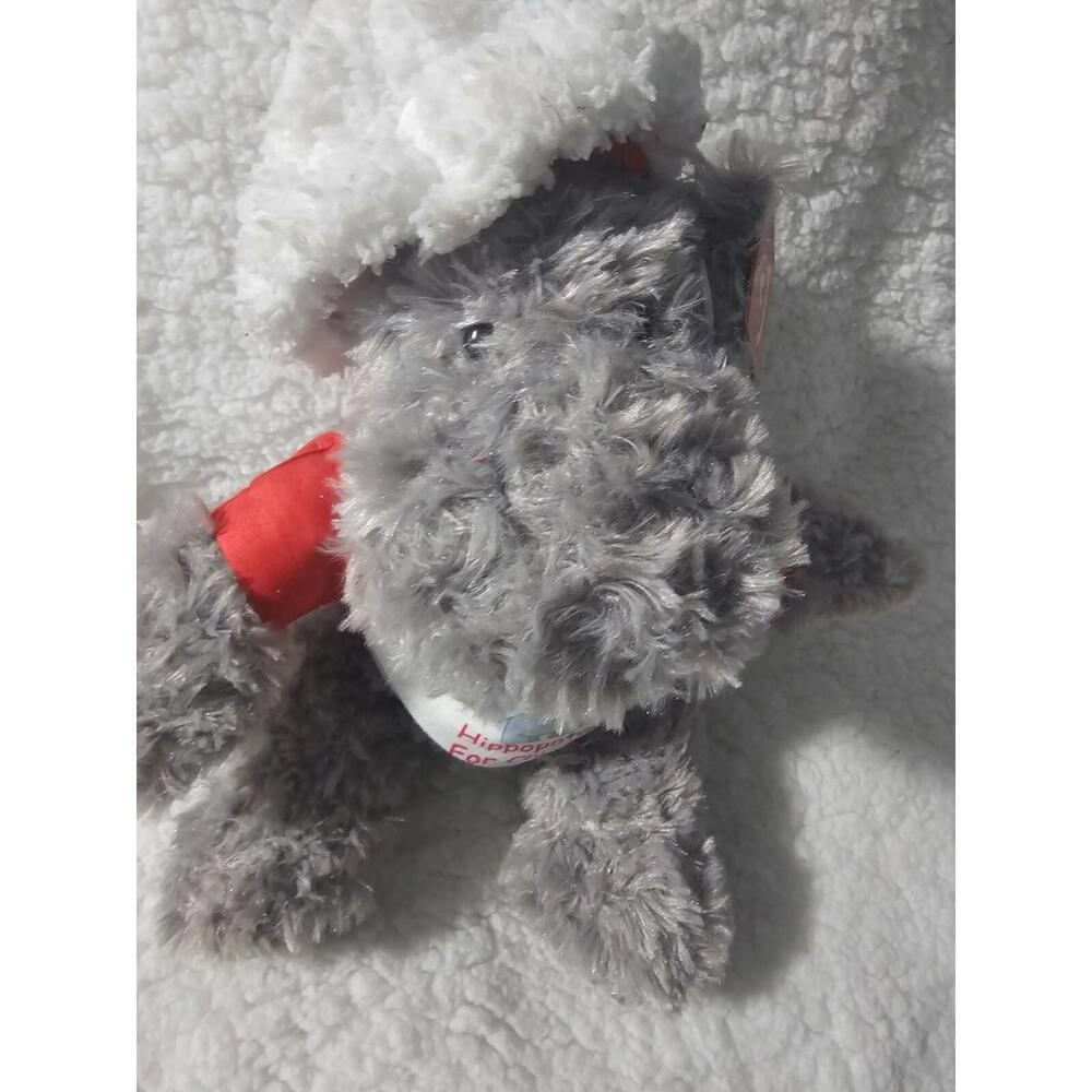 New Aurora Hippo Hippopotamus Plush Tonies Christmas Gray Bean Bag Hat & Top 9" - Picture 3 of 12